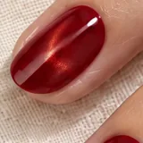Velvet red + gold nail